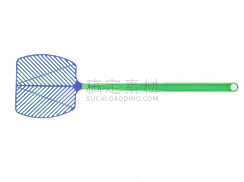 白色背景,苍蝇拍,新的,水平画幅,绿色,无人,蓝色,格子,家庭生活,塑胶