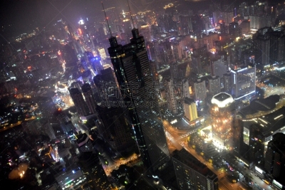 深圳,广东省,都市风景,深圳京基100,水平画幅,高视角,夜晚,无人,城市扩张,东亚
