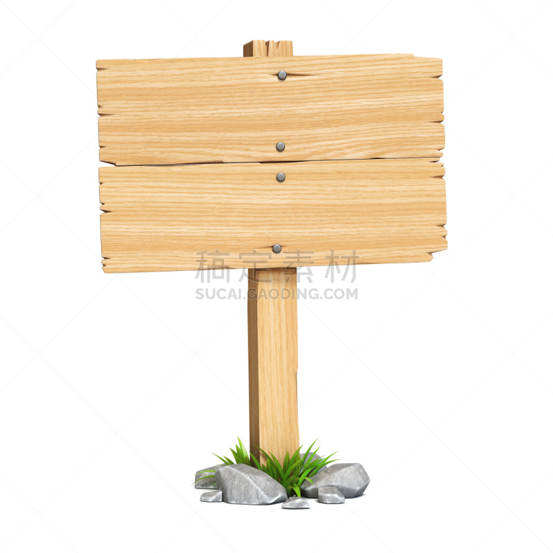 三维图形,木制,布告,分离着色,白色背景,旅途,空的,两个物体,一个物体,背景分离