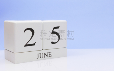 月,夏天,白色,白昼,无人,光,六月,日历,数字25,蓝色背景
