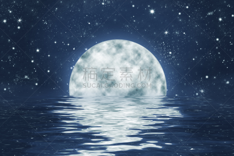 水,天空,夜晚,星星,在上面,月光背景,星系,水平画幅,无人,月亮