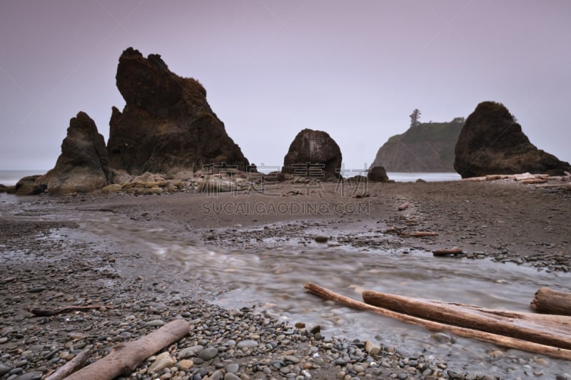 鲁比海滩,柱状岩石,奥林匹克山,浮木,水平画幅,无人,岩层,海岸地形,尖峰,户外