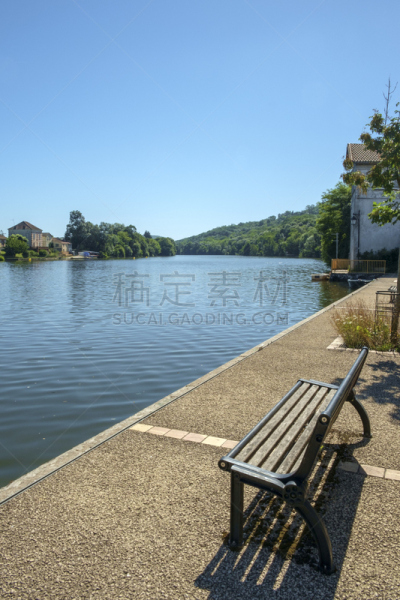宁静,河流,波特酒,lot河,特拉华,杜塞尔多夫,过时的,看,垂直画幅,天空