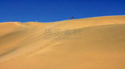 敦煌,沙漠,鸣沙山,天空,水平画幅,沙子,无人,蓝色,户外,干旱地带