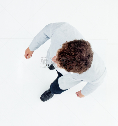 高视角,休闲正装,男人,正上方视角,彩色运动茄克,垂直画幅,白人,男性,仅男人,不看镜头