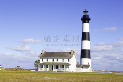博得岛灯塔,天空,留白,水平画幅,山,无人,古老的,户外,灯塔楼,干的