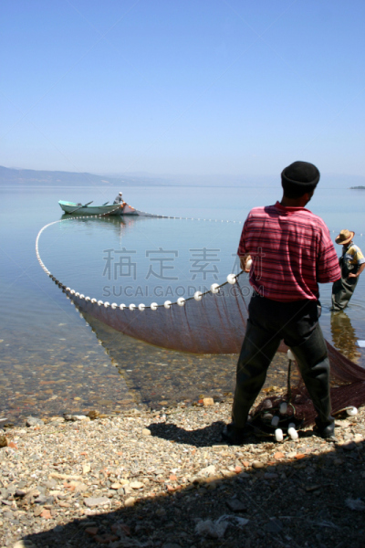 依兹尼克,拖捞船,垂直画幅,水,简易钓鱼,捕捞鱼,湖,渔船,鹅卵石,浅的