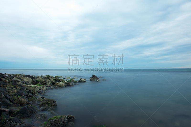 岩石,菲利浦湾小港,海滩,水,留白,水平画幅,地形,无人,蓝色,维多利亚