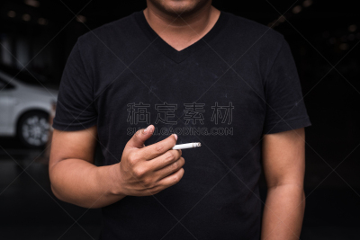男人,吸烟问题,香烟,成年的,人的嘴,瘾君子,人,暗色,黑色,癌症