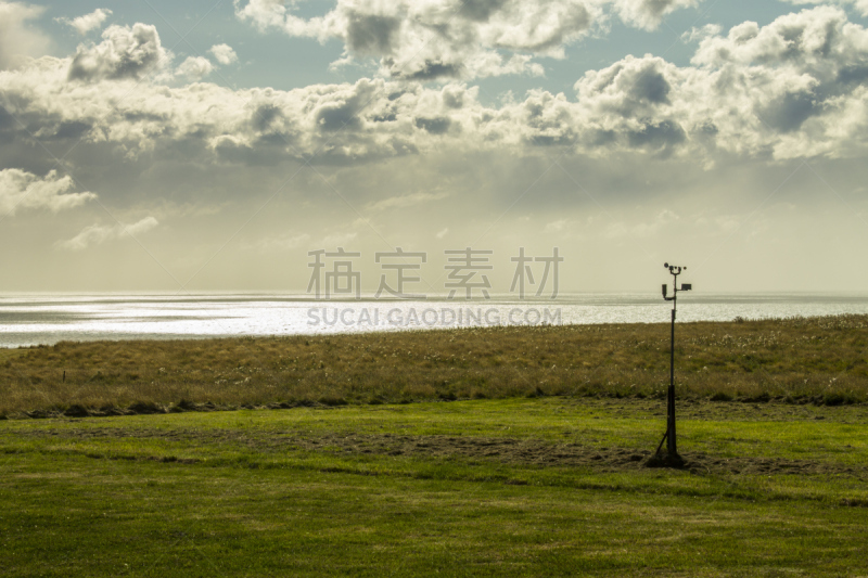 气象站,天空,风,水平画幅,无人,偏远的,户外,草,田地,植物