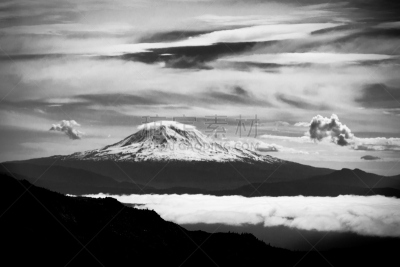阿达曼山,黑白图片,自然,天空,水平画幅,地形,无人,火山地形,户外,云景