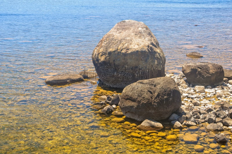 石头,岩石,湖,水,水平画幅,圣克莱尔湖,无人,蓝色,夏天,户外