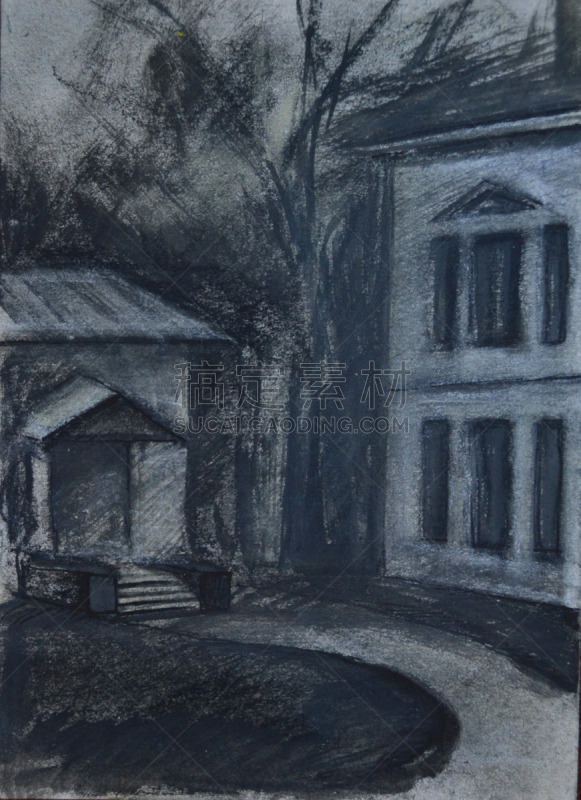 方格纸,钢笔画,美术绘画,牛皮纸,圣彼得堡,垂直画幅,公园,艺术,绘画艺术品