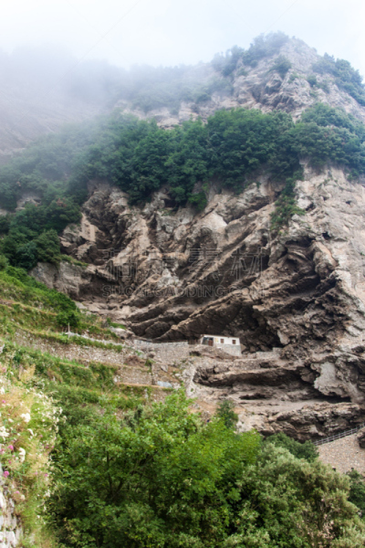 阿玛菲海岸,地形,岩石,普莱伊亚诺,萨莱诺,波西塔诺,阿玛尔菲,垂直画幅,山,无人