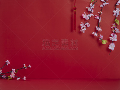 传统,春节,留白,红色背景,2020,铸锭,新年前夕,中国结,泰国,信封