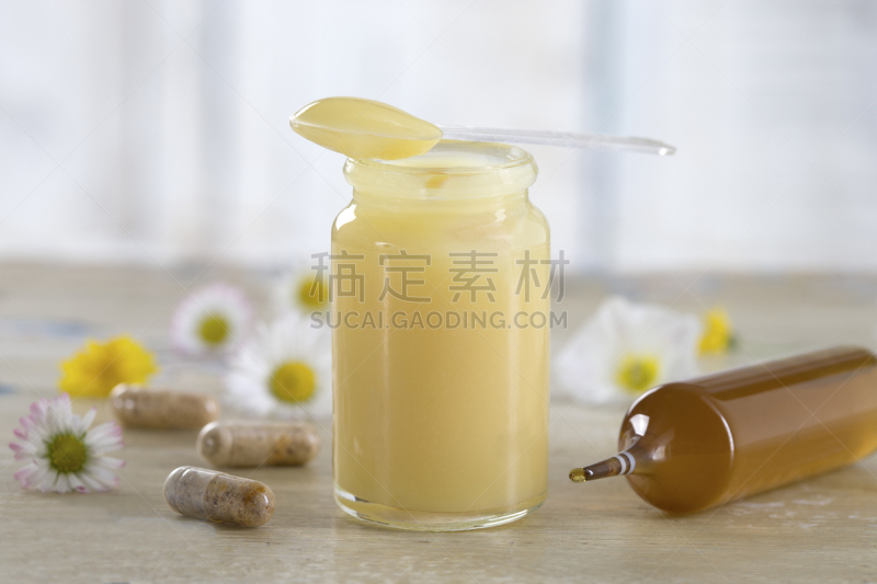 蜂王浆,有机食品,生食,瓶子,小的,养蜂,水平画幅,无人,营养品,活力