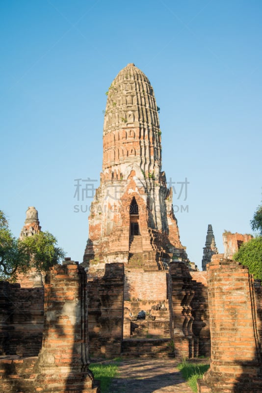 大城,泰国,寺庙,帕兰寺,垂直画幅,纪念碑,天空,灵性,泰国人