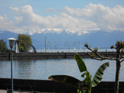 朗根阿根,海港,博登湖,水,天空,水平画幅,无人,户外,湖,路灯