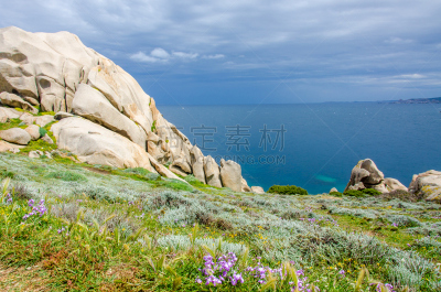 撒丁岛,海岸线,泰斯塔角,自然美,水,天空,水平画幅,沙子,无人
