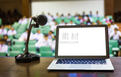 笔记本电脑,空的,指挥台,走廊,会议,麦克风,会堂,商务研讨会,水平画幅,商务会议