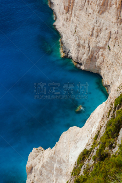 悬崖,海岸线,垂直画幅,水,高视角,山,无人,在边上,夏天,户外