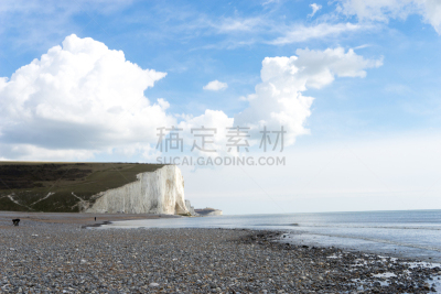 布赖顿,英格兰,数字7,七姐妹,悬崖,水平画幅,南,户外,海洋,看风景