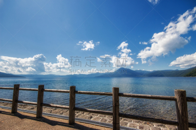 日本,北海道,支笏湖,水,天空,美,水平画幅,无人,夏天,户外