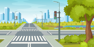 公路,矢量,十字路口,绘画插图,城市,红绿灯,市区路,沥青,交通,户外