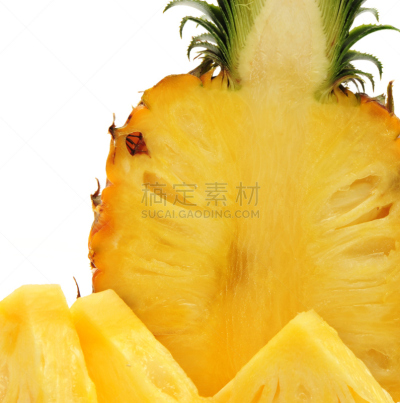 菠萝,分离着色,白色背景,垂直画幅,水果,无人,甜点心,部分,白色,彩色图片