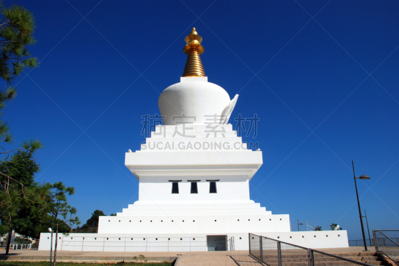 佛塔,纪念碑,天空,水平画幅,圆顶建筑,建筑,无人,蓝色,欧洲