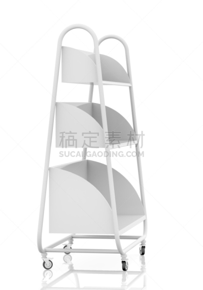 移动式,白色,空的,零售展示,垂直画幅,车轮,无人,白色背景,架子,阴影