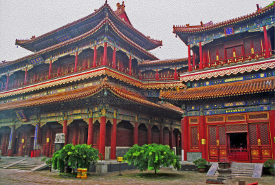 雍和宫,北京,油画颜料,雍和宫店,水平画幅,中国,中国人,东方人,亚洲人,摄影