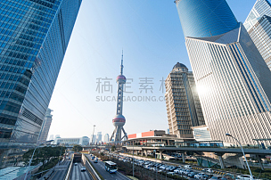 上海,都市风景,黄浦区,陆家嘴,浦东,天空,未来,水平画幅,无人,东亚