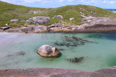 奥尔巴尼,绿色,丹麦,西澳大利亚,池塘,水,天空,水平画幅,云,沙子