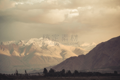 塔吉克斯坦,山脉,寒冷,远距离,雪,岩石,夏天,户外,高处,冰