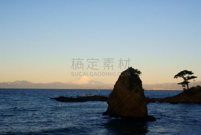 桨叉架船,相模湾,留白,里山,度假胜地,水平画幅,无人,早晨,户外,海滩