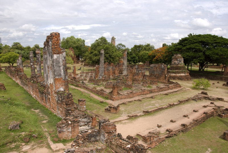 大城,泰国,帕达哈利奔猜寺,修道院,灵性,水平画幅,建筑,无人,僧院,佛塔