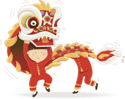 春节,白色背景,幸福,分离着色,狮子舞蹈,新年,背景分离,运气,图像,狮子