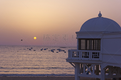 加的斯,古老的,海滩,度假胜地,帕雅-德拉卡勒塔,南冰洋,避暑圣地,水,天空,沙子