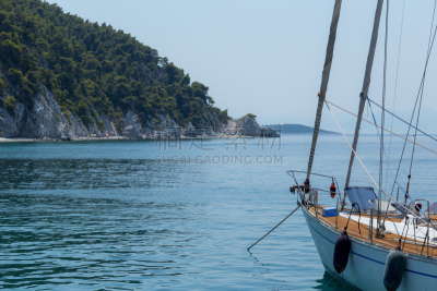 船,海岸线,风景,爱琴海,岛,旅途,帕诺尔莫斯海滩,游艇,希腊,帆船