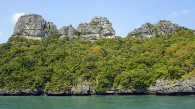泰国,船,著名景点,绿松石色,岩石,夏天,户外,天空,花岗岩,安通群岛国家海洋公园