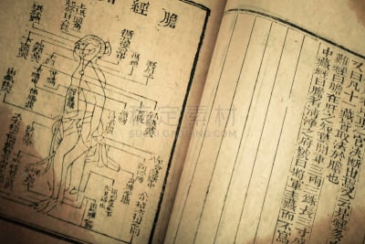 清朝,过时的,书,草药,易经,针灸,图腾柱,中文,以前的,中医