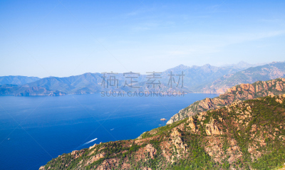 科西嘉,夏天,岩石,海洋,piana,波尔图,波多,水,天空,水平画幅