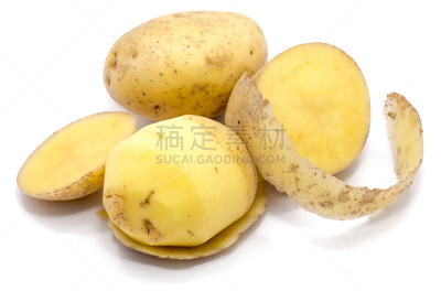 白色,精制土豆,分离着色,蔬菜,部分,清新,一个物体,食品,熟的,圆形