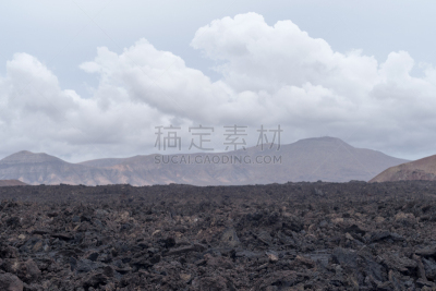兰萨罗特岛,地形,金丝雀,西班牙,干热气候,云,无人迹,沙漠,户外,山脉