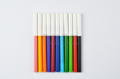 毡尖笔,色彩鲜艳,荧光笔,背景分离,塑胶,铅笔,涂料,设备用品,童年,学校用品