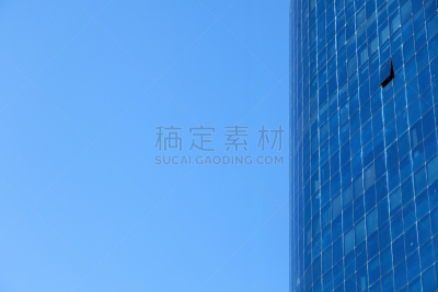 天空,幕墙,留白,水平画幅,墙,无人,玻璃,户外,现代