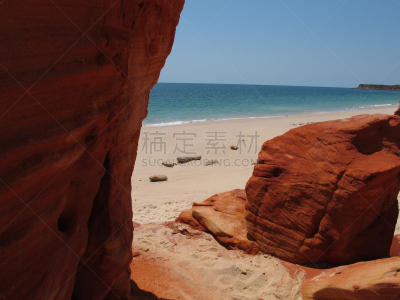 cape leveque,西澳大利亚,自然,半岛,水平画幅,沙子,无人,蓝色,方向,海洋