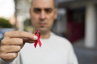 艾滋病,男人,艾滋病警示丝带,健康保健,部分,仅男人,一个人,仅一个男人,步行区,病毒