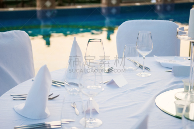 结婚宴会,水,沙滩派对,夜晚,夏天,白色,海滩,餐巾,晚餐,庆祝